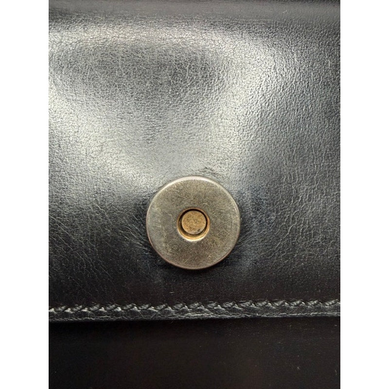 Céline Circle Logo Chain Shoulder Bag — Black Calfskin, Vintage