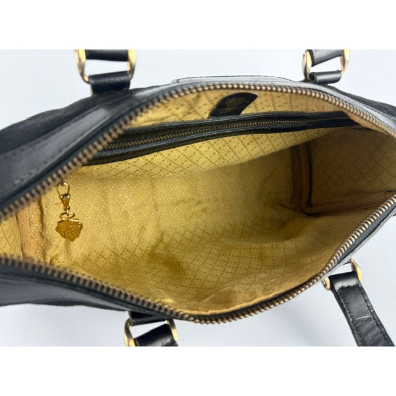 GUCCI Vintage Black GG Canvas Sherry Line Web Boston Bag w/ Strap
