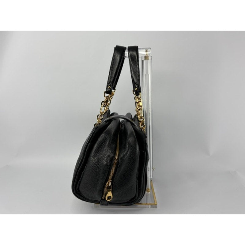 Loewe Laura 26 Bag Black Pebbled Leather Gold Chain Padlock Spain Vevers
