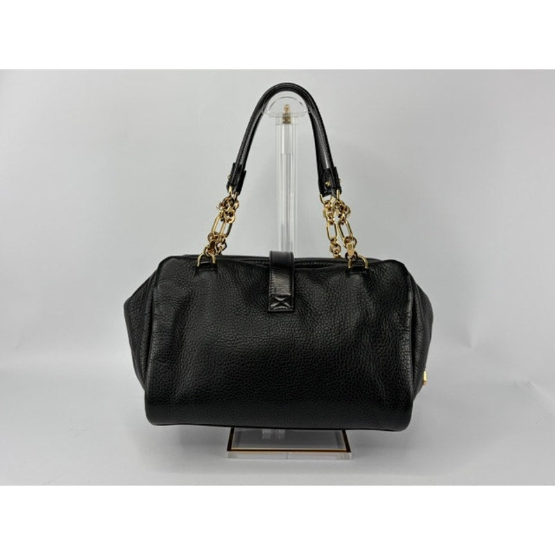 Loewe Laura 26 Bag Black Pebbled Leather Gold Chain Padlock Spain Vevers