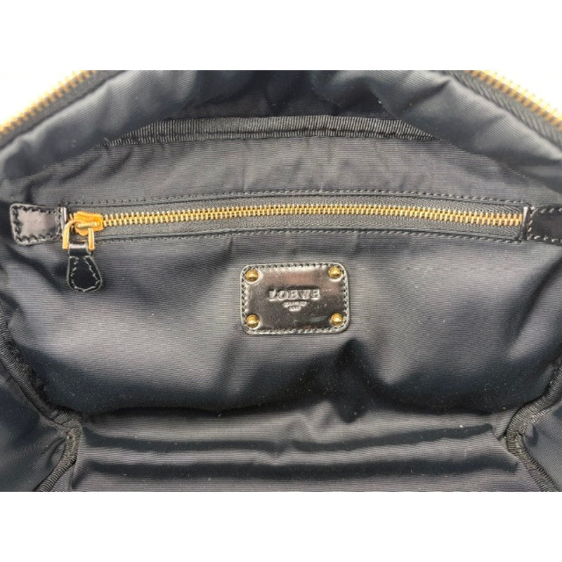 Loewe Laura 26 Bag Black Pebbled Leather Gold Chain Padlock Spain Vevers